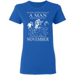 Never Underestimate A Man Who Listens To AC DC And Was Born In November T-Shirts, Hoodies, Long Sleeve 40