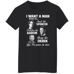 I Want A Man Who Is Sweet Like Spencer Protective Like Aaron Strong Like Derek T-Shirts, Hoodies, Long Sleeve 33