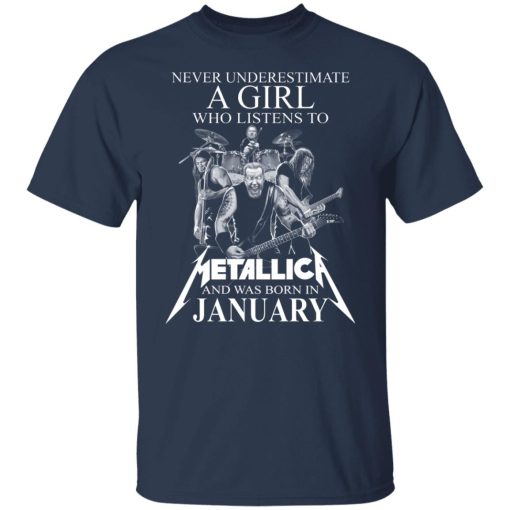 A Girl Who Listens To Metallica And Was Born In January T-Shirts, Hoodies, Long Sleeve 5