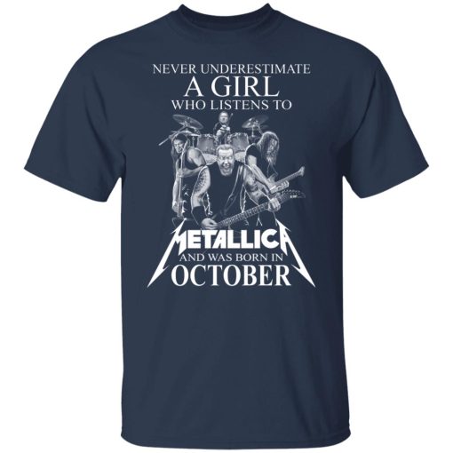 A Girl Who Listens To Metallica And Was Born In October T-Shirts, Hoodies, Long Sleeve 5