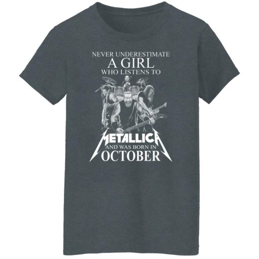 A Girl Who Listens To Metallica And Was Born In October T-Shirts, Hoodies, Long Sleeve 11
