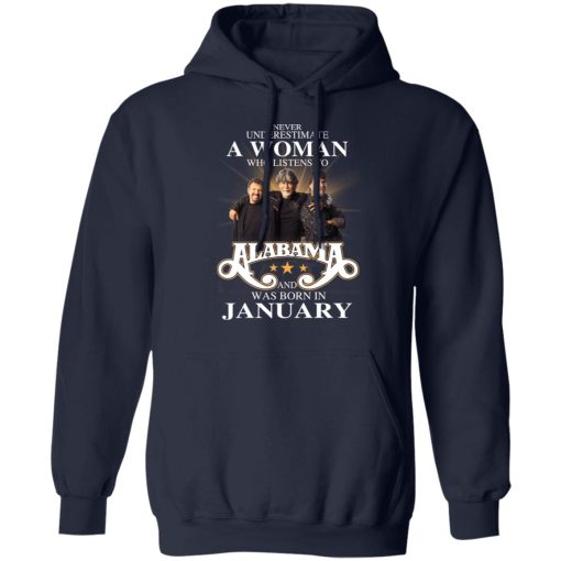 A Woman Who Listens To Alabama And Was Born In January T-Shirts, Hoodies, Long Sleeve 22
