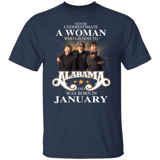 A Woman Who Listens To Alabama And Was Born In January T-Shirts, Hoodies, Long Sleeve 6