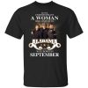 A Woman Who Listens To Alabama And Was Born In September T-Shirt