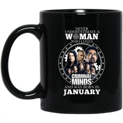 Never Underestimate A Woman Who Loves Criminal Minds And Was Born In January Mug
