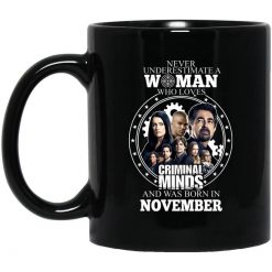 Never Underestimate A Woman Who Loves Criminal Minds And Was Born In November Mug