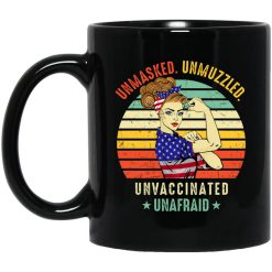 Vintage Unmasked Unmuzzled Unvaccinated Unafraid USA Flag Mug