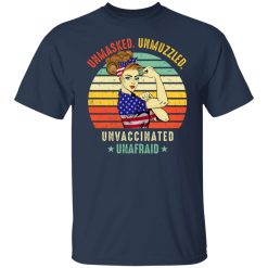 Vintage Unmasked Unmuzzled Unvaccinated Unafraid USA Flag T-Shirts, Hoodies, Long Sleeve 29