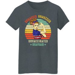 Vintage Unmasked Unmuzzled Unvaccinated Unafraid USA Flag T-Shirts, Hoodies, Long Sleeve 35