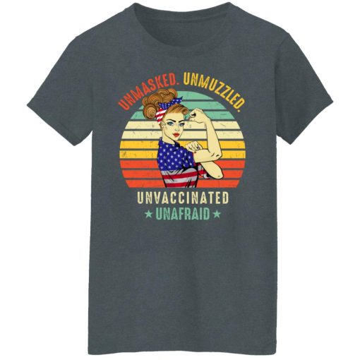 Vintage Unmasked Unmuzzled Unvaccinated Unafraid USA Flag T-Shirts, Hoodies, Long Sleeve 11