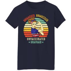 Vintage Unmasked Unmuzzled Unvaccinated Unafraid USA Flag T-Shirts, Hoodies, Long Sleeve 37