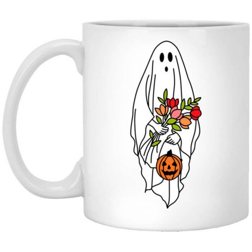 Floral Ghost Halloween Spooky Mug