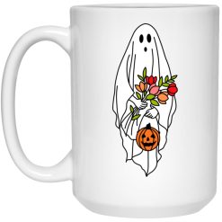 Floral Ghost Halloween Spooky Mug 4