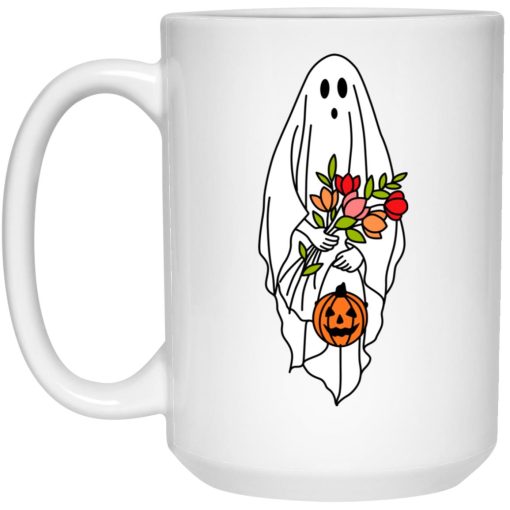 Floral Ghost Halloween Spooky Mug 3