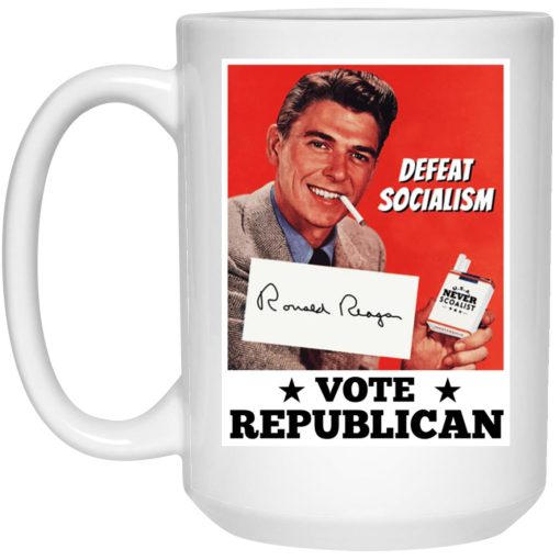 Defeat Socialism Vote Republican Ronald Reagan Mug 3