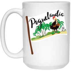 Poguelandia Flag With Chicken In Coconut Bra Mug 1