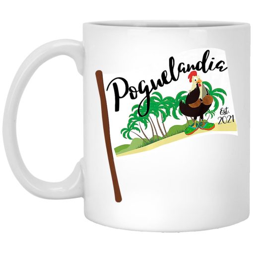 Poguelandia Flag With Chicken In Coconut Bra Mug