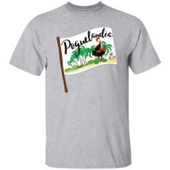 Poguelandia Flag With Chicken In Coconut Bra T-Shirt Sport Grey