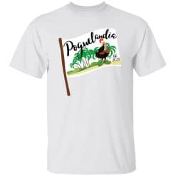 Poguelandia Flag With Chicken In Coconut Bra T-Shirt White