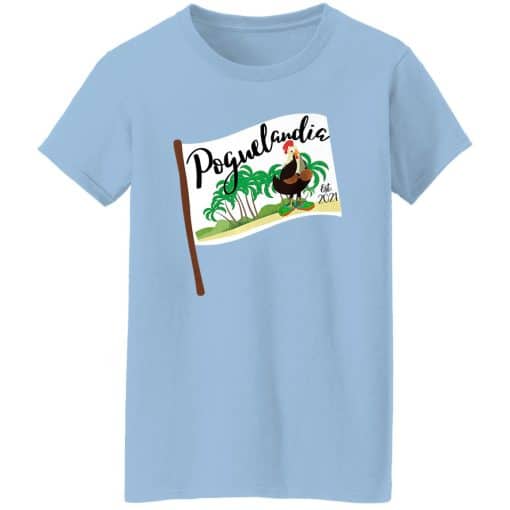 Poguelandia Flag With Chicken In Coconut Bra Women T-Shirt
