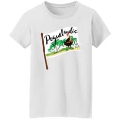Poguelandia Flag With Chicken In Coconut Bra Women T-Shirt White
