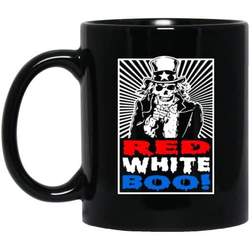 Red White And Boo 11 oz. Black Mug