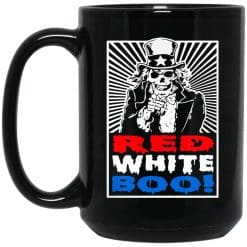 Red White And Boo 15 oz. Black Mug