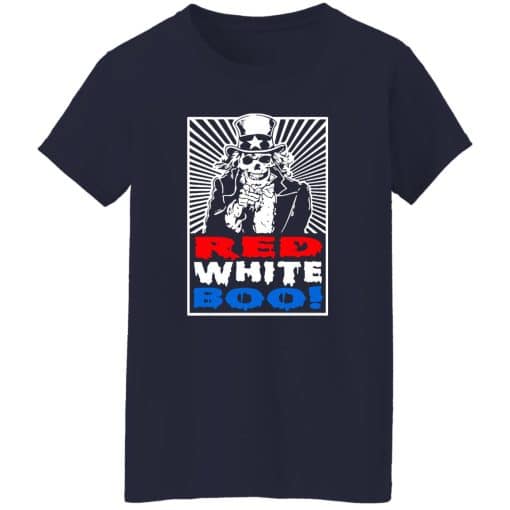 Red White And Boo Women T-Shirt Navy