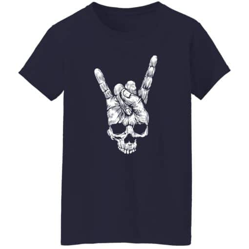 Rock Skull Women T-Shirt Navy