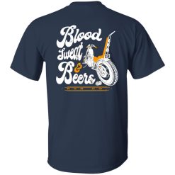 Rusty Van Ranch Blood Sweat And Beers T-Shirt Navy Back