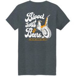 Rusty Van Ranch Blood Sweat And Beers Women T-Shirt Dark Heather Back
