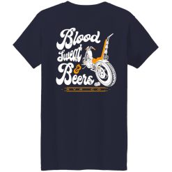 Rusty Van Ranch Blood Sweat And Beers Women T-Shirt Navy Back
