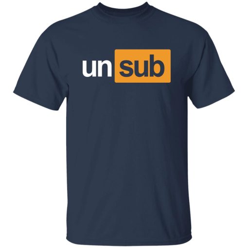 Unsubscribe Podcast Subhub T-Shirt Navy