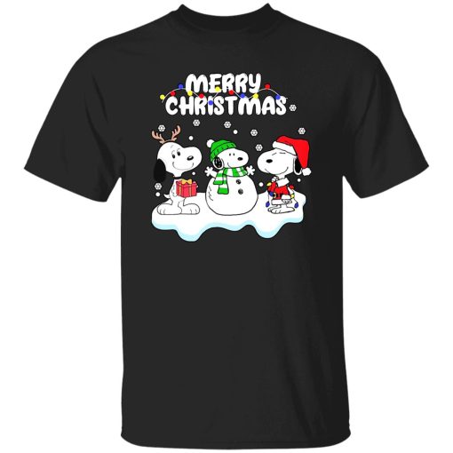 Snoopy Hat Santa Reindeer Merry Christmas Shirt