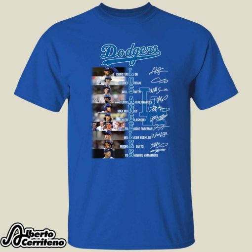 Los Angeles Dodgers Team Players Names And Signatures Shirt