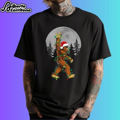 Bigfoot Christmas Night Moon 2024 Shirt