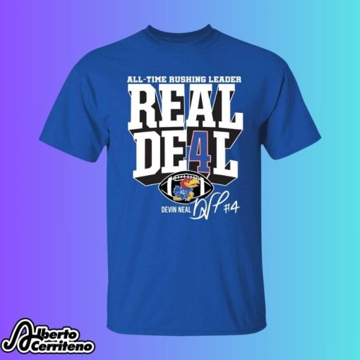 Lance Leipold All-time Rushing Leader Real Deal Devin Neal Shirt