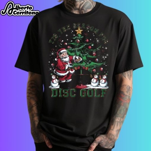 Santa Tis The Season For Disc Golf Christmas 2024 Shirt