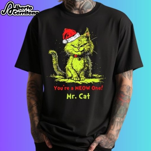 The Grinch You’Re A Meow One Mr Cat Christmas Shirt