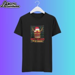 Happy Holidays With Cheese Ugly Christmas Reindeer Horn Shirt