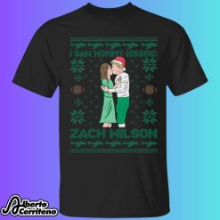 I Saw Mommy Kissing Zach Wilson Christmas Shirt