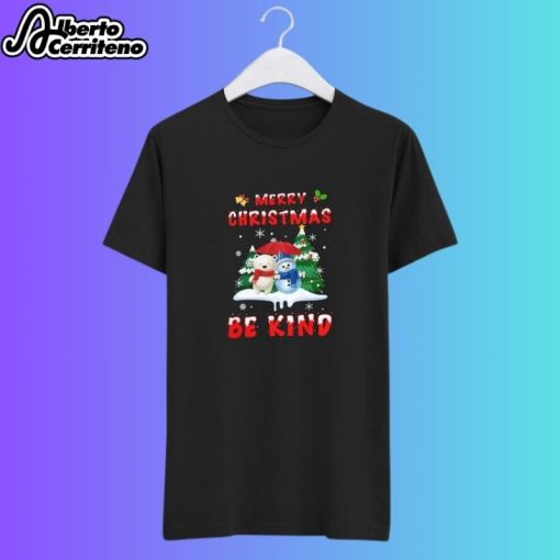 Merry Christmas Be Kind Snowman Xmas Tree Shirt