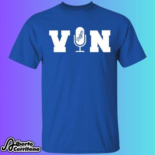 Vin Scully Microphone Dodger Shirt