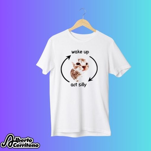 Wake Up Act Silly Cat Shirt