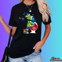 Michigan Wolverines The Grinch Santa Toilet Ohio State Buckeyes Christmas Shirt