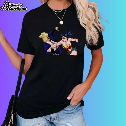 Wonder Woman Punching Donald Trump Face Shirt