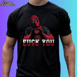 Fuck You Love You Deadpool Sign Heart Shirt