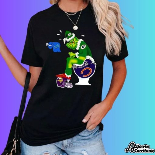 Green Bay Packers Grinch Toilet Minnesota Vikings, Chicago Bears, Detroit Lions Shirt
