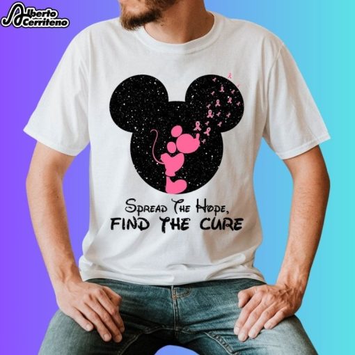 Mickey Mouse Breast Cancer Spread The Hope, Find The Cure Shirt