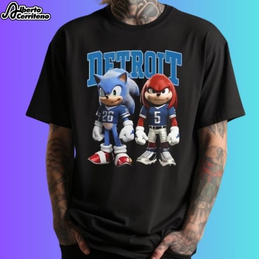 Detroit Lions Sonic And Knuckles Shirt